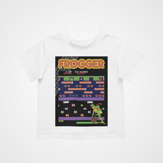 Frogger T-Shirt - Cool Retro Casual  Kids Children Gamer