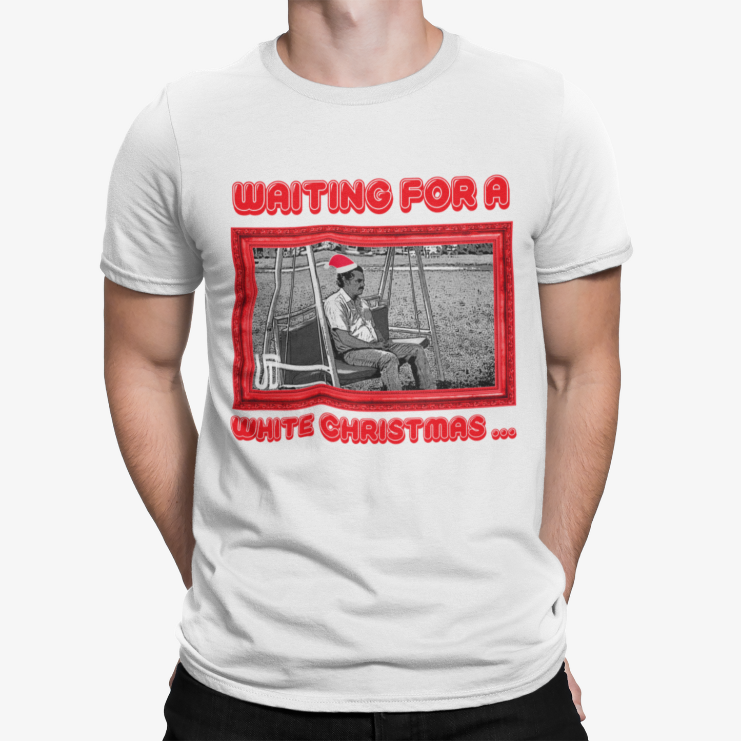 Escobar White Christmas T-Shirt - Xmas Santa Film Funny TV Comedy Retro UK