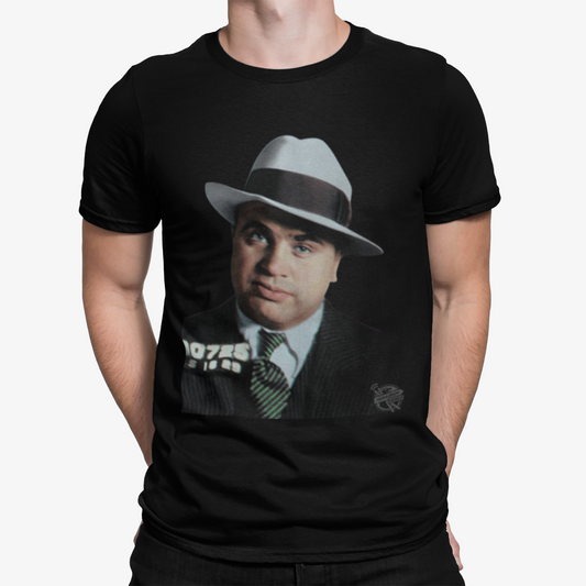 Al Capone Mugshot T-Shirt - Retro Cool 80's Crime Rock Rebel Film Gangster