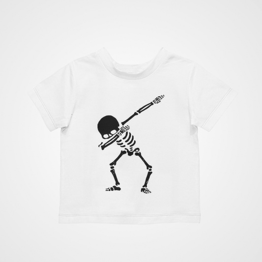 Kids Dabbing Skeleton T-Shirt - Movie Funny Horror Halloween Film TV Kid Retro