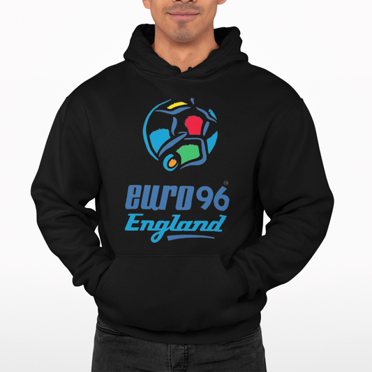 Euro 96 Logo Hoodie - Football Retro Sport Iconic England Euro Gazza