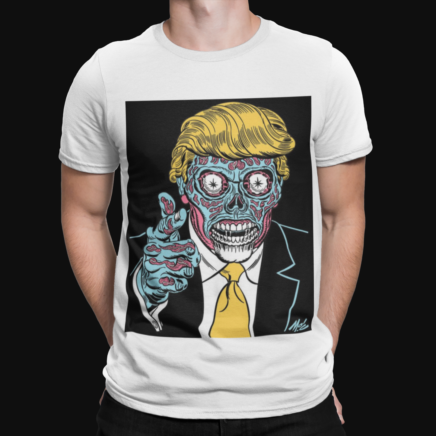 Trump Obey Zombie T-Shirt - Funny Politics They Live Horror USA Retro Election