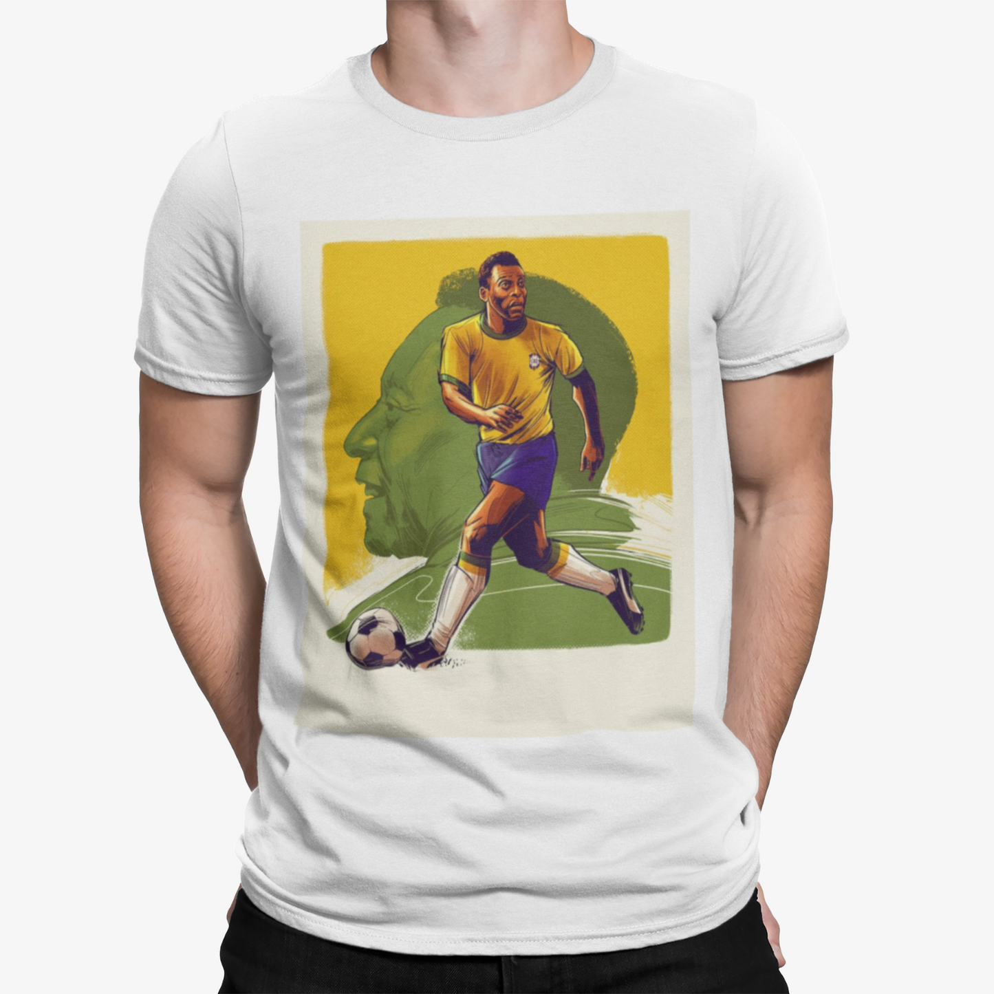 Pele Art T-Shirt - World Cup Pele Maradona Soccer Retro Xmas Anti Brazil