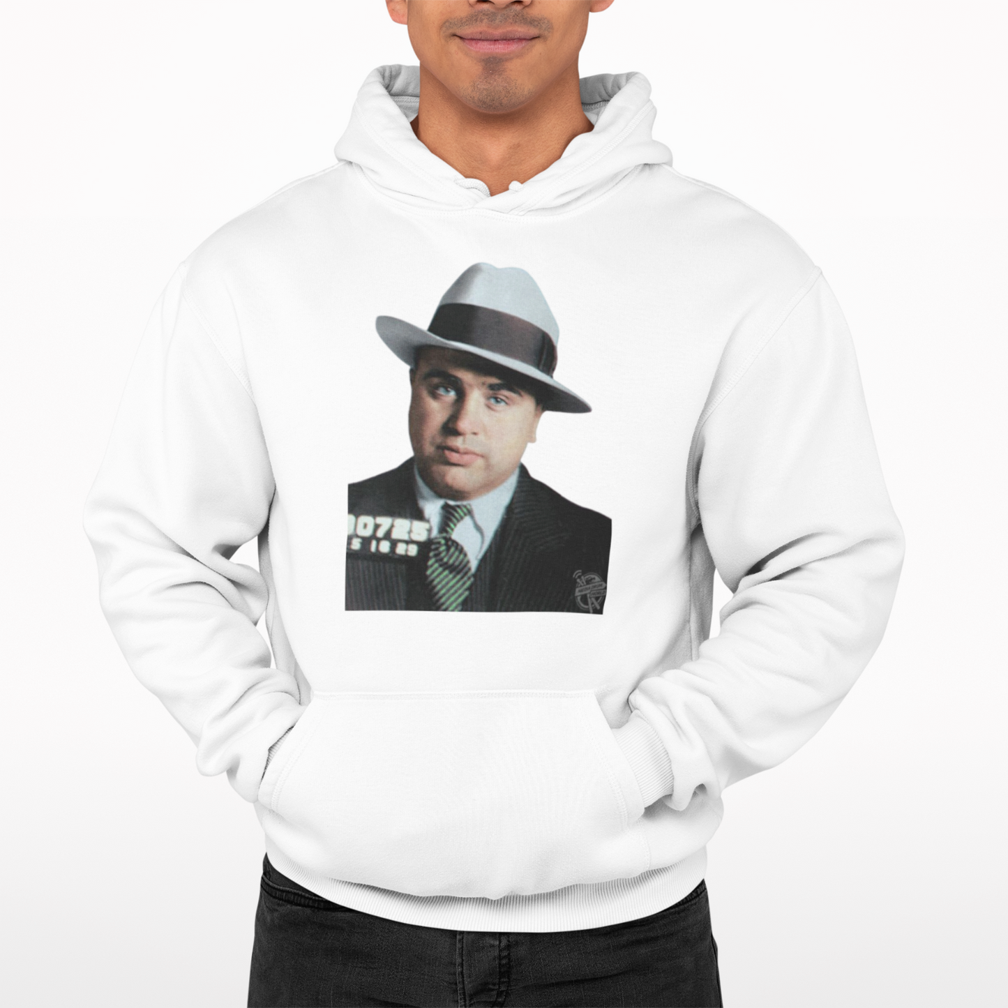 Al Capone Mugshot Hoodie - Retro Cool 80's Crime Rock Rebel Film Gangster