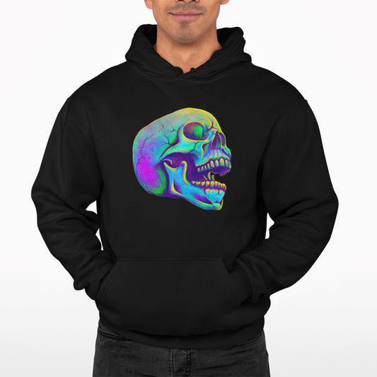 Skull Colour HD Hoodie - Cool Retro Designer Casual Hipster Film TV Funny