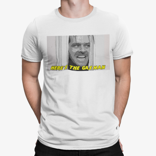 Here's The Gas Man T-Shirt - The Shining Xmas Santa Funny Comedy Retro UK Crisis