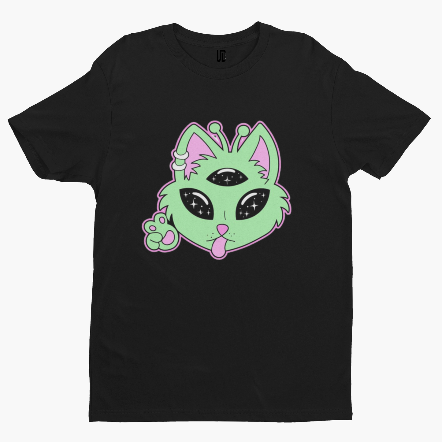 Three Eye Cat T-Shirt -High Funny Film TV Stoner Trippy Star Alien Movie