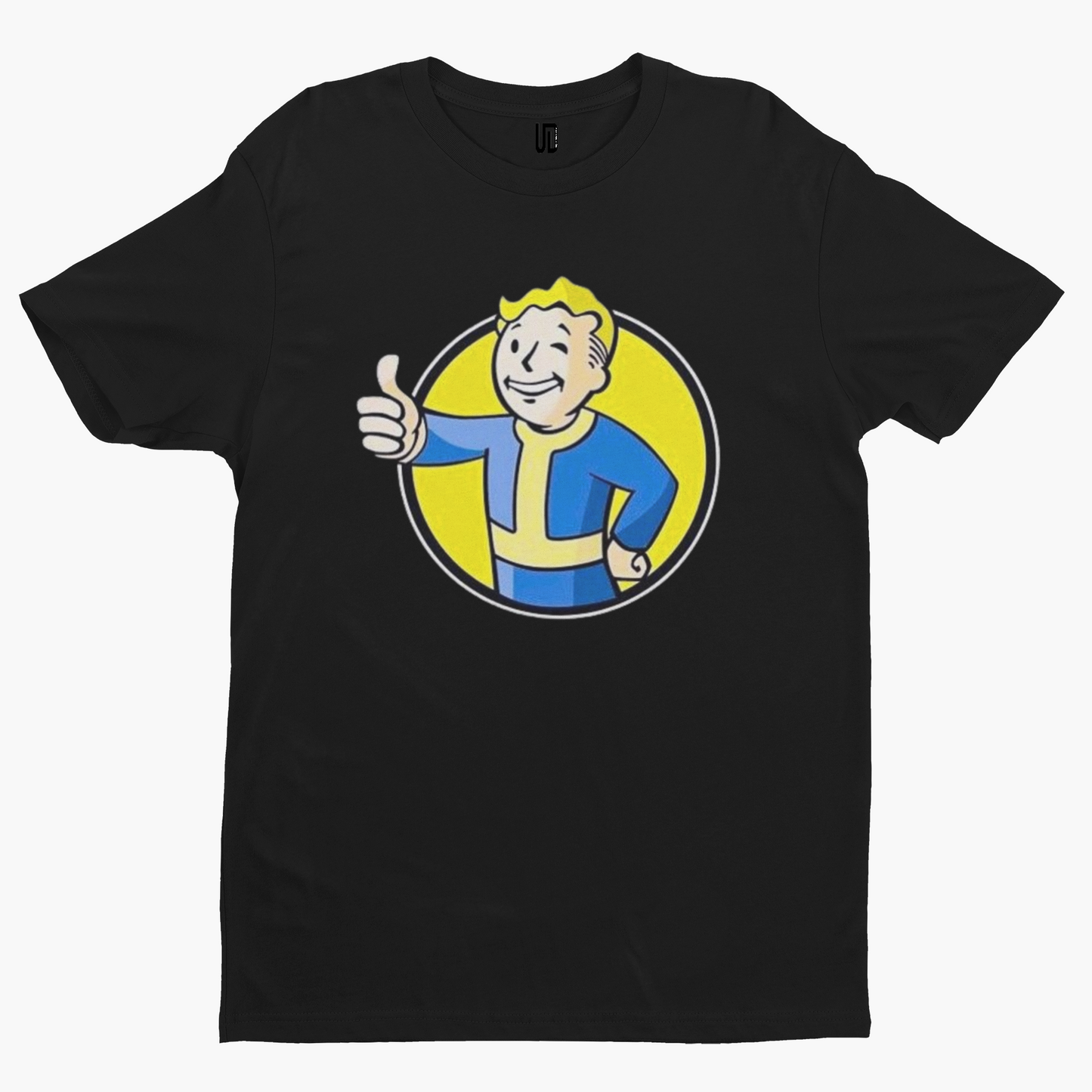 Vault Boy Round T-Shirt - Cool Gamer Funny Retro Game Comic Arcade Fallout Nerd