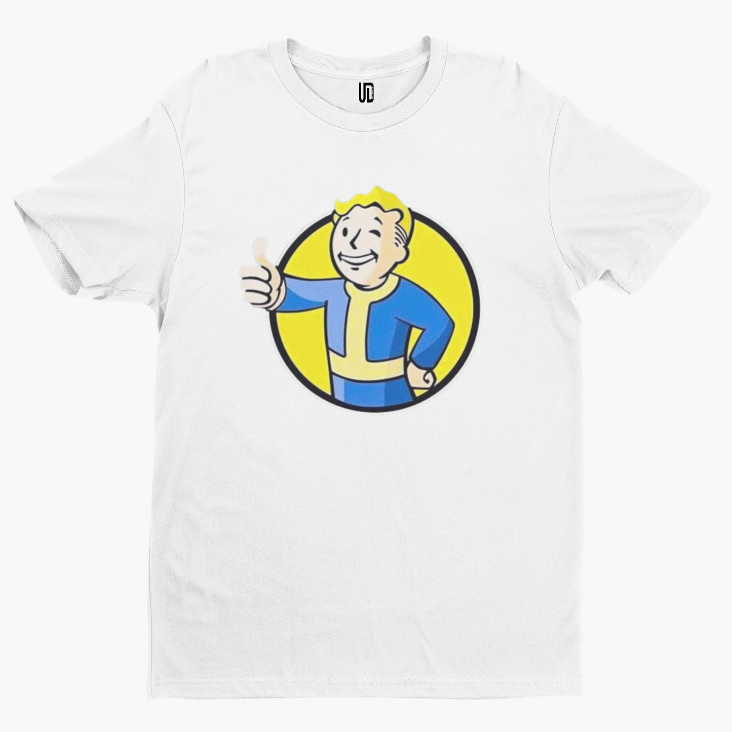 Vault Boy Round T-Shirt - Cool Gamer Funny Retro Game Comic Arcade Fallout Nerd