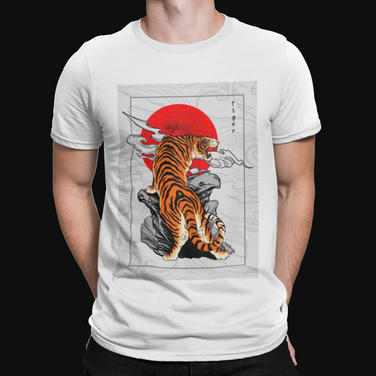 Japanese Tiger T-Shirt - Jap Funny Cool Retro Designer TV Film Music Gift