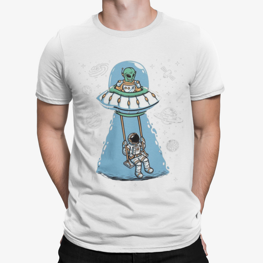 Spaceman Swings T-Shirt - Alien Funny Retro Cool Gift Space