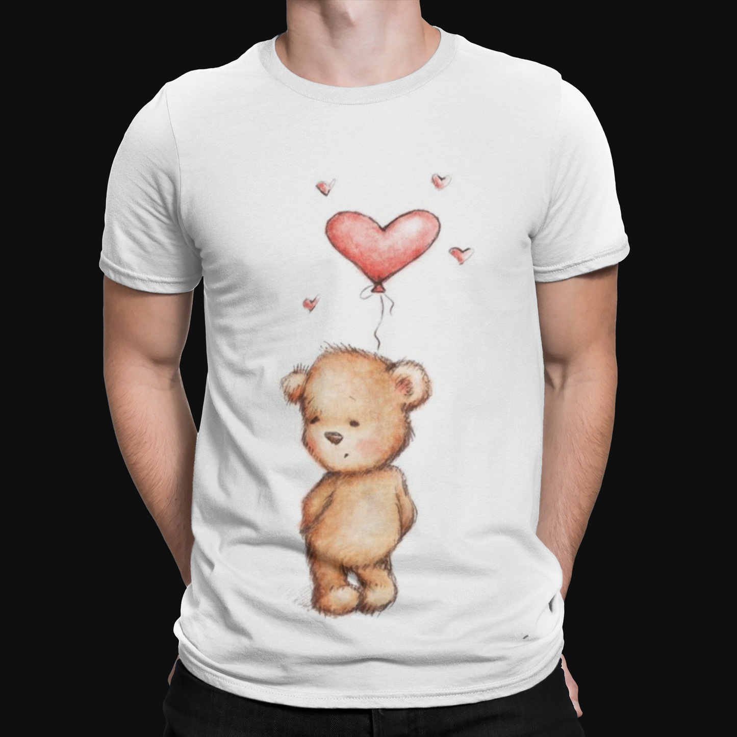 Teddy Bear Heart T-Shirt - Valentines Day Cool Love Retro Funny Film Virus Gift