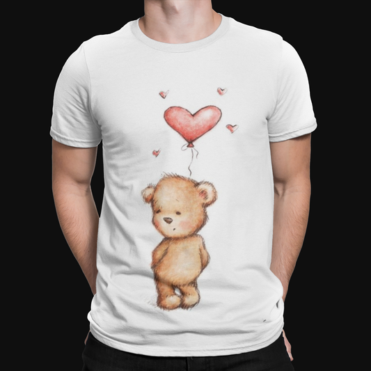 Teddy Bear Heart T-Shirt - Valentines Day Cool Love Retro Funny Film Virus Gift
