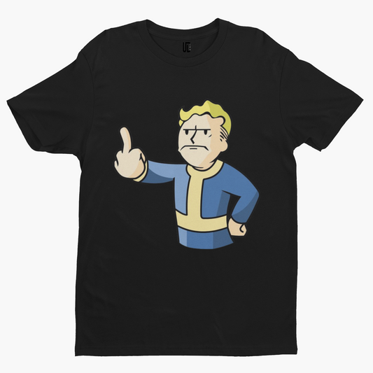 Vault Boy Finger T-Shirt - Cool Gamer Funny Retro Game Comic Arcade Fallout Nerd