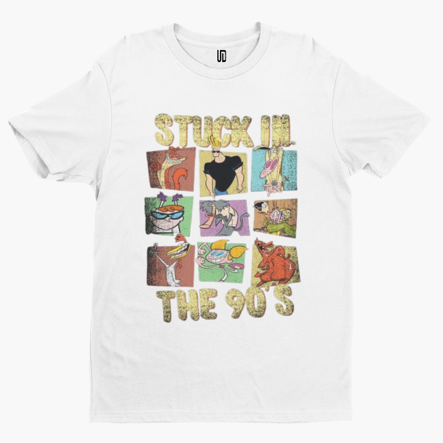 Stuck in the 90s Cartoons T-Shirt -Comedy Funny Gift Film Movie TV Horror Adult