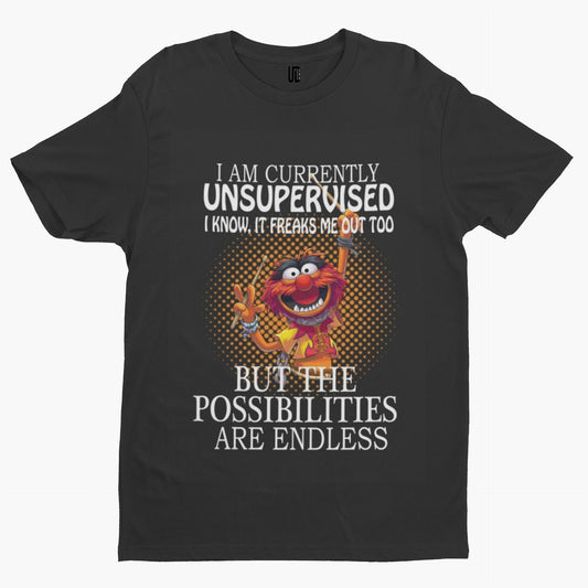 Unsupervised Animal Muppets T-Shirt - Horror Halloween Movie Film TV Funny Cool Retro 80s