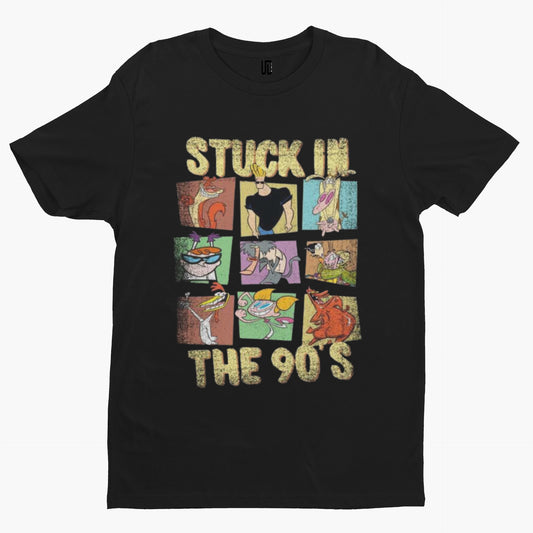 Stuck in the 90s Cartoons T-Shirt -Comedy Funny Gift Film Movie TV Horror Adult