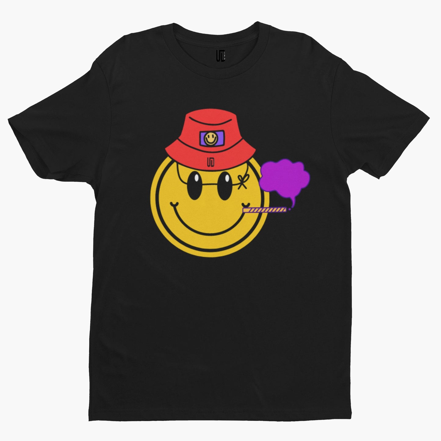 Smiley Rave T-Shirt -Comedy Funny Gift Rave Music DJ Techno Novelty Adult