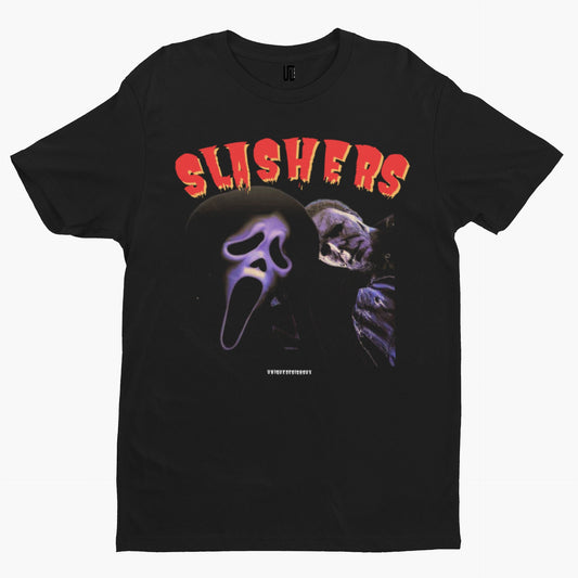 Slashers T-Shirt - Retro Film Comedy Movie 80s Cool Gift Horror Scream Myers Halloween